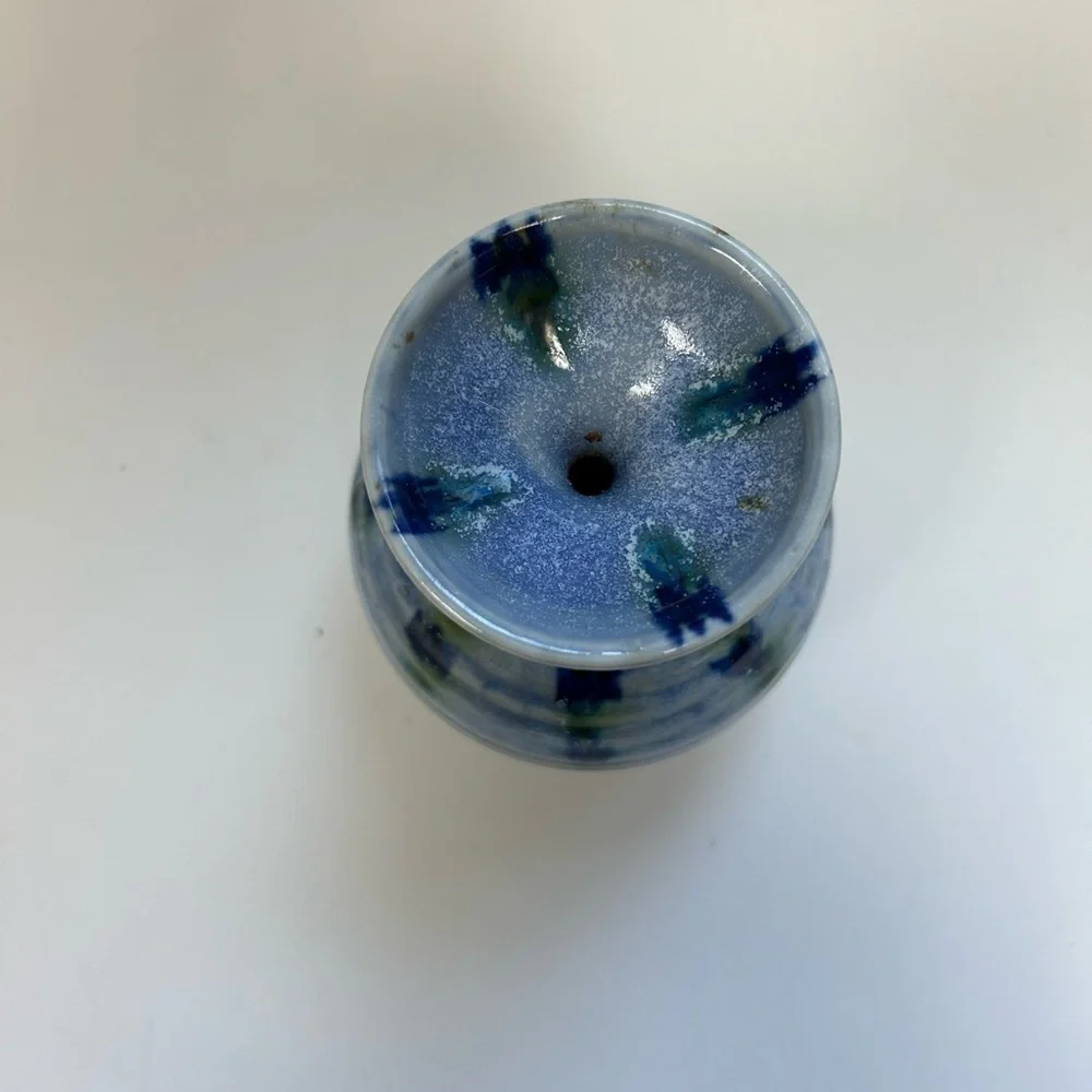 Folsom Pottery Clouds Bud Vase, 1982/ Blue